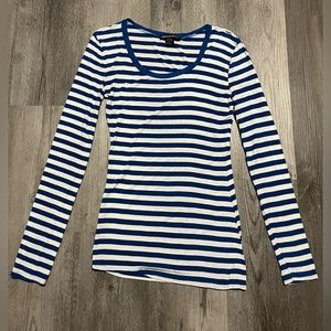 American Dream Blue/White Long Sleeve Scoop Neck Shirt - Sz Womens Small